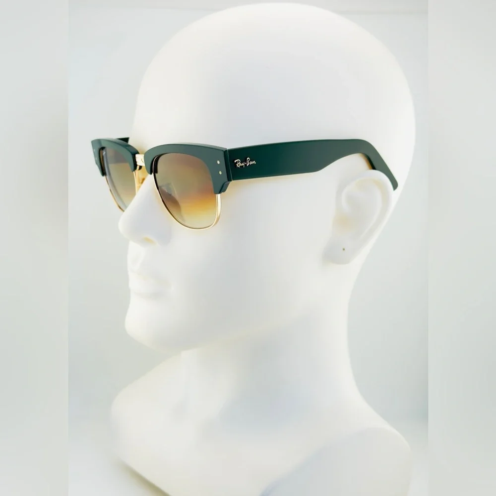 Ray-Ban Mega Clubmaster Sunglasses RB0316-S Polished Green and Gold Frame UNISEX
